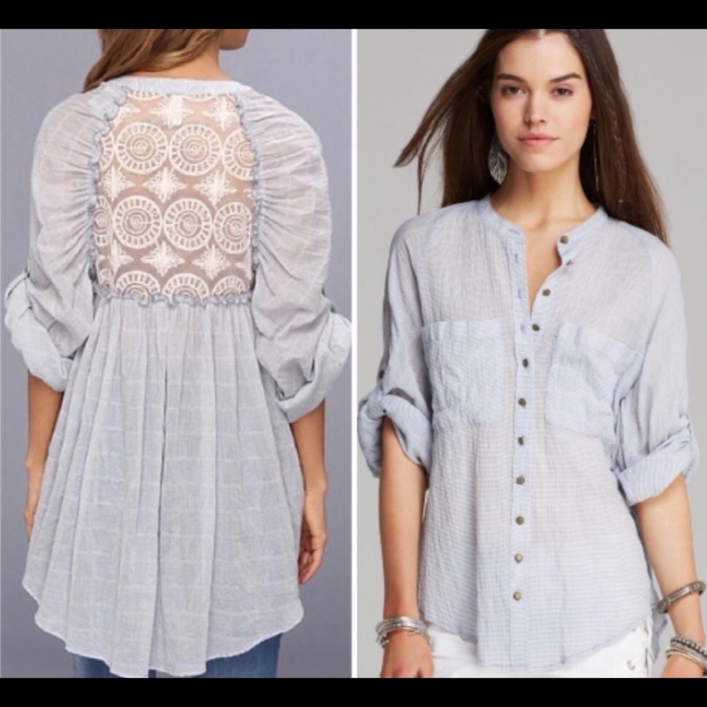🦋💫✨Free People Lace Back Shirt Top XS NWT✨💫🦋